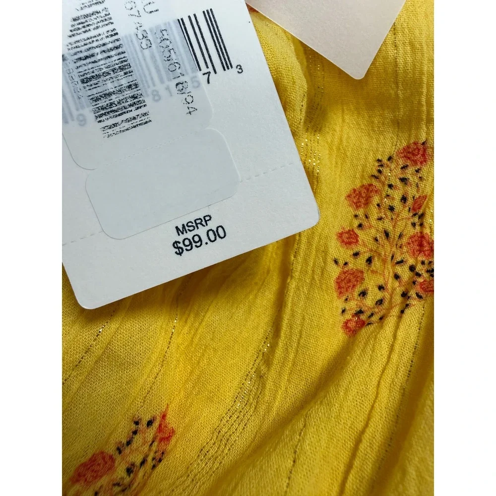 A loves A Girls Maxi Dress Flutter Sleeve Yellow New Size S